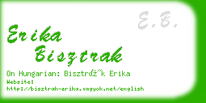 erika bisztrak business card